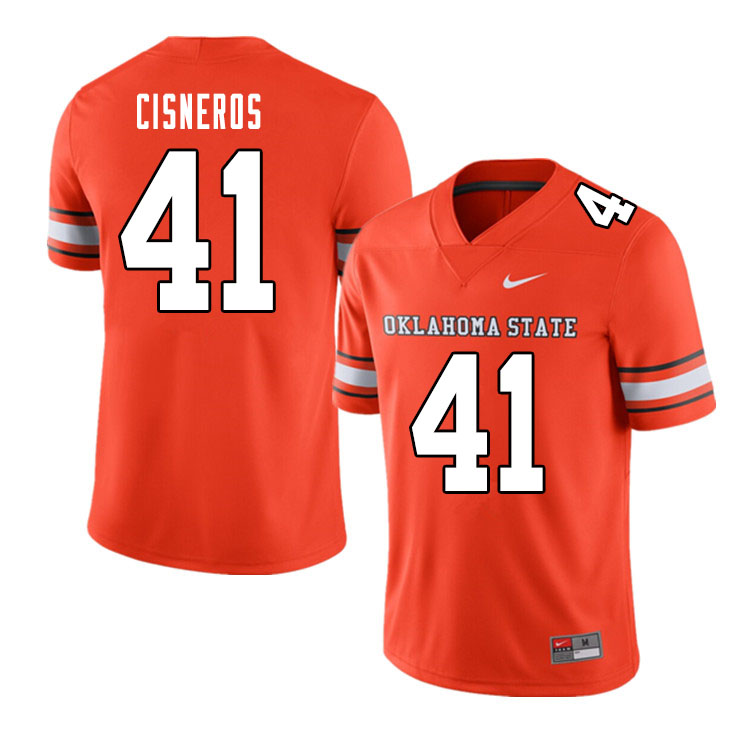 Men #41 Valek Cisneros Oklahoma State Cowboys College Football Jerseys Sale-Alternate Orange